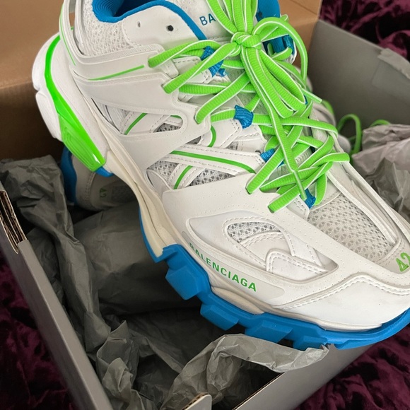 Balenciaga shoes size 42, lime green & baby blue, Great condition - Picture 2 of 3